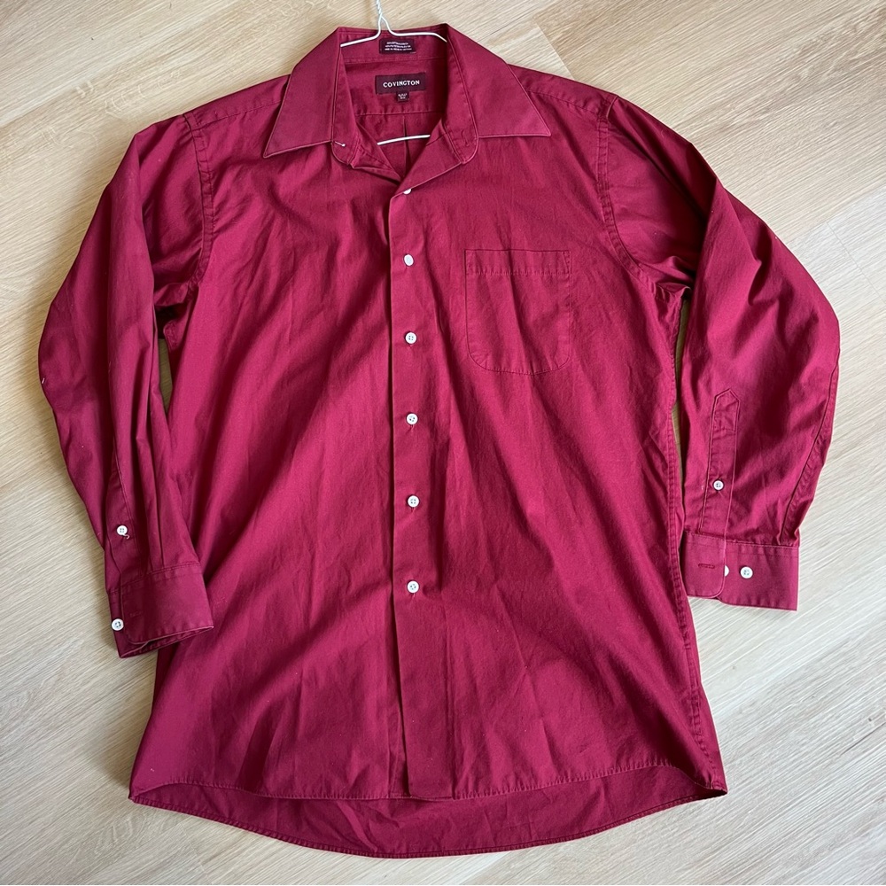Covington Men's Burgundy Button-Up Shirt
